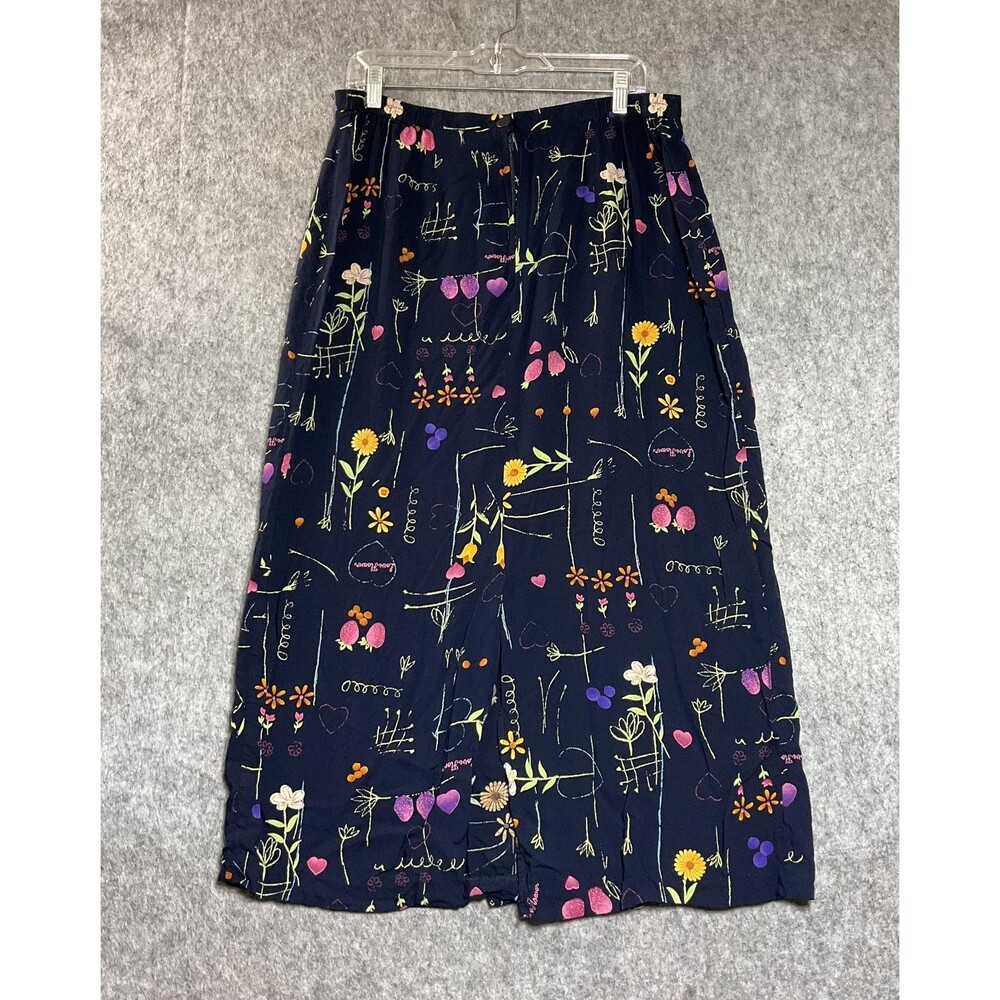 Vintage Stonebridge Skirt Womens Large Blue Floral Maxi Cottage Church Modest * - Picture 5 of 11